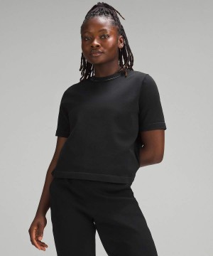 Camiseta Lululemon Boxy Knit Mujer Negras Chile | 124XMDHKU