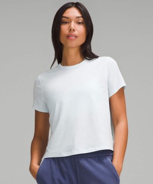 Camiseta Lululemon Classic-Fit Algodon-Blend Mujer Turquesa Chile | 695AQDVWL