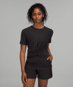 Camiseta Lululemon Crescent Mujer Negras Chile | 904EVGCSD