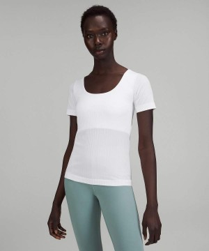 Camiseta Lululemon Ebb to Calle Corta-Sleeve Mujer Blancas Chile | 431OFHLDB