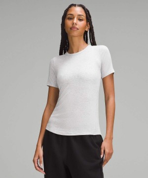 Camiseta Lululemon Hold Tight Corta-Sleeve Mujer Gris Claro Chile | 521DQNKOB