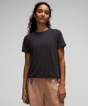 Camiseta Lululemon Ligeros Cinched Hem Senderismo Mujer Negras Chile | 753WPSMYA
