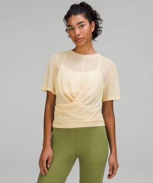 Camiseta Lululemon Ligeros Mesh Reversible Yoga Mujer Beige Chile | 578WGUYNP