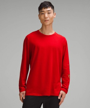 Camiseta Lululemon Lunar New Year Fundamental Hombre Rojas Oscuro Chile | 851OEKZFD