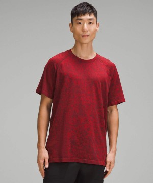 Camiseta Lululemon Lunar New Year Metal Vent Tech Corta-Sleeve Hombre Rojas Oscuro Chile | 341RESIGL
