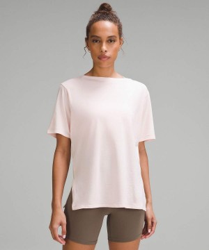 Camiseta Lululemon Relaxed-Fit Boatneck Mujer Rojas Claro Chile | 350GQDAVP
