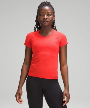 Camiseta Lululemon Swiftly Tech Corta-Sleeve 2.0 Race Length Mujer Rojas Chile | 326GKXLZU