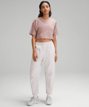 Camiseta Lululemon lab Algodon-Blend Cropped Estampadas Mujer Rosas Chile | 531UGOJEW