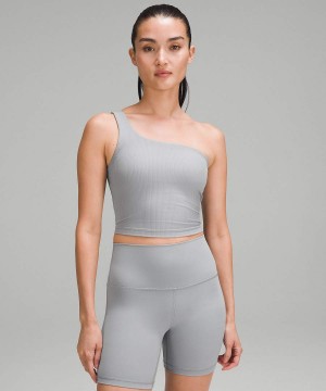 Camiseta sin Manga Lululemon Acanalado Nulu Asymmetrical Yoga Mujer Gris Chile | 640XMUAPW