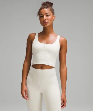 Camiseta sin Manga Lululemon Align™ Acanalado Henley Mujer Beige Chile | 586RUZJBN