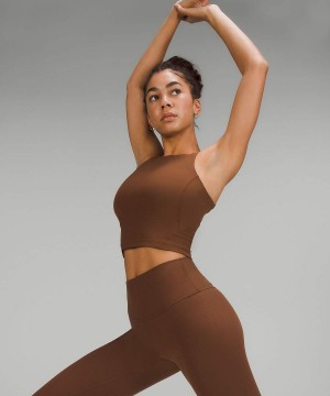 Camiseta sin Manga Lululemon Align™ Acanalado High-Neck Mujer Marrones Chile | 042RPFBAJ