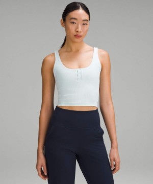 Camiseta sin Manga Lululemon Align™ Acanalado Henley Mujer Azules Chile | 531HPBNTD