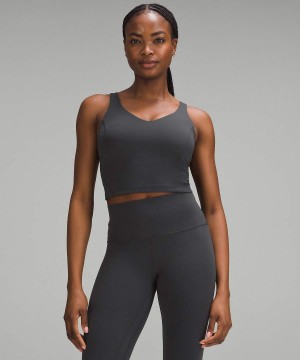 Camiseta sin Manga Lululemon Align™ Light Support, C/D Cup Mujer Gris Oscuro Chile | 435SFGCEB