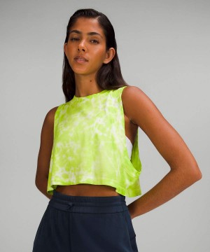 Camiseta sin Manga Lululemon All Yours Cropped Algodon Mujer Verde Claro Chile | 768UOQSVF