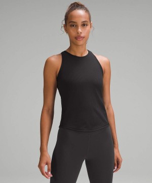 Camiseta sin Manga Lululemon Base Pace Acanalado Mujer Negras Chile | 174RAMVFE