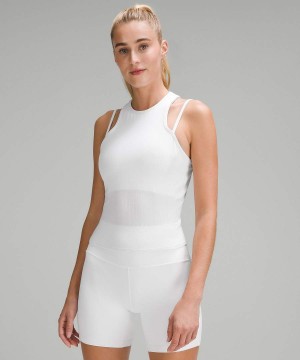 Camiseta sin Manga Lululemon Double-Correa Yoga Mujer Blancas Chile | 873FKOGMP
