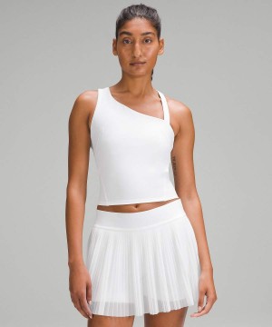 Camiseta sin Manga Lululemon Everlux Asymmetrical Tenis Mujer Blancas Chile | 806YGXAFH