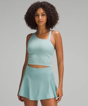 Camiseta sin Manga Lululemon Everlux Asymmetrical Tenis Mujer Turquesa Chile | 410RLMJDX
