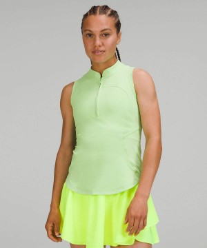Camiseta sin Manga Lululemon Front-Zip Mock-Neck Tenis Mujer Verde Verde Menta Chile | 863BUCWDI