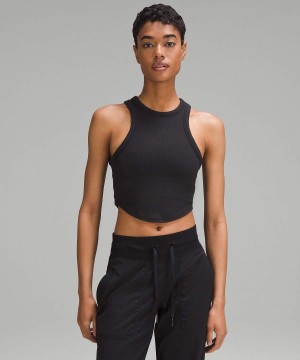 Camiseta sin Manga Lululemon Hold Tight Cropped Mujer Negras Chile | 268WYPKRD