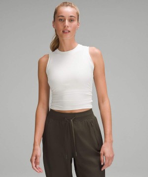 Camiseta sin Manga Lululemon License to Train Tight-Fit Mujer Beige Chile | 390HINYRC