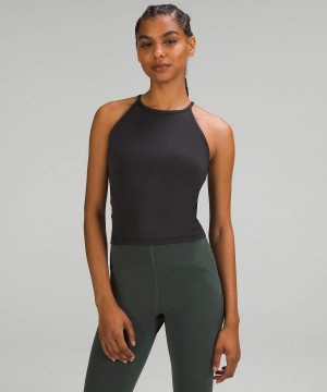 Camiseta sin Manga Lululemon Ligeros High-Neck Yoga Mujer Negras Chile | 485SHLDJW