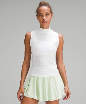 Camiseta sin Manga Lululemon Ligeros Nulux Mock-Neck Mujer Blancas Chile | 801WJHAZT