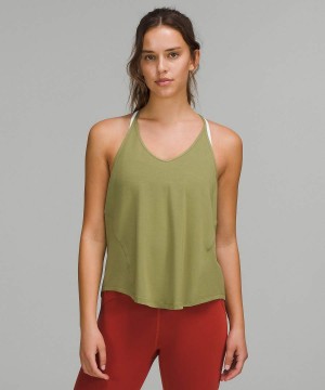 Camiseta sin Manga Lululemon Modal-Silk Yoga Mujer Marrones Verde Chile | 798HERFXN