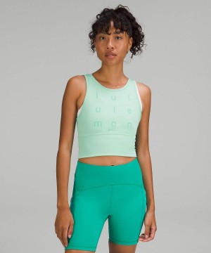Camiseta sin Manga Lululemon Power Pivot Everlux Mujer Verde Menta Chile | 703AXSGZN