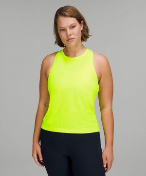 Camiseta sin Manga Lululemon Swiftly Tech High-Neck 2.0 Race Length Mujer Amarillo Amarillo Chile | 213HSYCFA