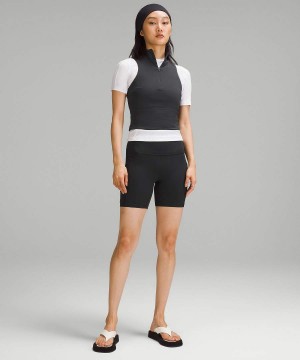 Camiseta sin Manga Lululemon Tight-Fit Forro Half-Zip Mujer Negras Chile | 756NXAEYD
