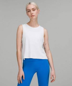 Camiseta sin Manga Lululemon Train to Be High-Low Hem Mujer Blancas Blancas Chile | 915DXSLQT