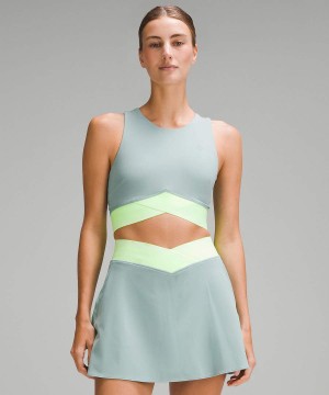 Camiseta sin Manga Lululemon V-Cintura Cropped Tenis Mujer Blancas Chile | 768HCUBSX