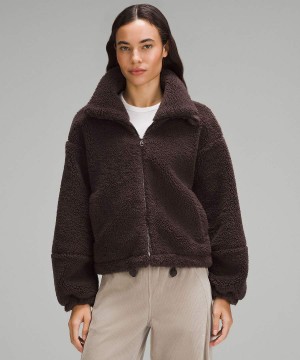 Chaquetas Lululemon Cinchable Fleece Zip-Up Mujer Chocolate Chile | 079FEWSJI
