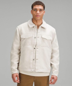 Chaquetas Lululemon Sueded Utility Hombre Beige Blancas Chile | 406JOULYE