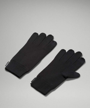 Guantes Lululemon Cold Pursuit Knit Hombre Negras Chile | 057VSUCPB