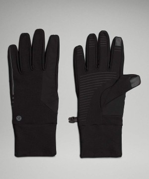 Guantes Lululemon Fast and Free Forro Correr Hombre Negras Chile | 724HFQTKJ