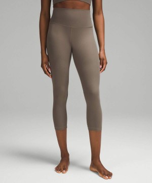 Leggins Lululemon Align™ High-Rise Acanalado Crop 23" Mujer Gris Chile | 974QXNHUB