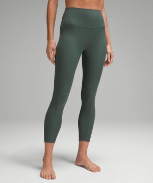 Leggins Lululemon Align™ High-Rise Acanalado 25" Mujer Verde Oscuro Chile | 824OUTZMV