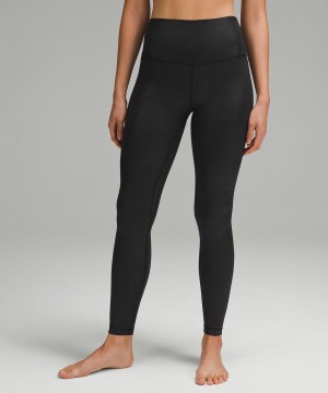 Leggins Lululemon Align™ High-Rise Acanalado 28" Shine Mujer Negras Chile | 561AWBHRI