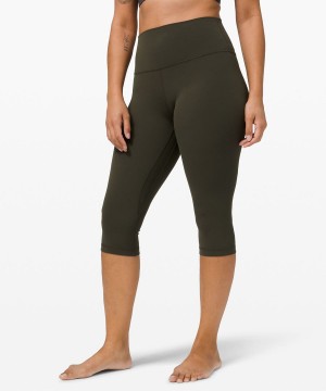 Leggins Lululemon Align™ High-Rise Crop 17" Mujer Verde Oliva Oscuro Chile | 246JZNPAY