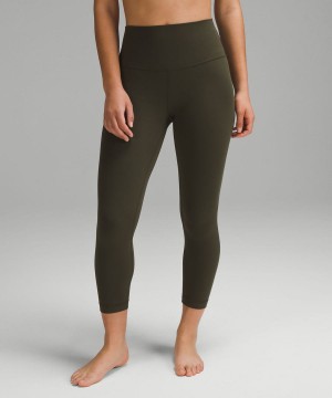 Leggins Lululemon Align™ High-Rise Crop 23" Mujer Verde Oliva Oscuro Chile | 495UGNWTP