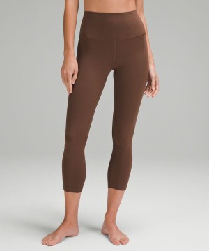 Leggins Lululemon Align™ High-Rise Crop 23" Mujer Chocolate Chile | 821QYNPRV