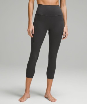 Leggins Lululemon Align™ High-Rise Crop with Pockets 23" Mujer Gris Oscuro Chile | 496GHFURW
