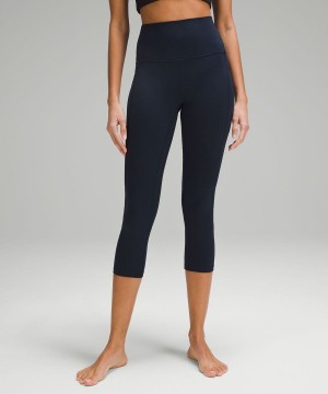 Leggins Lululemon Align™ High-Rise Crop with Pockets 23" Mujer Azul Marino Chile | 682RAUDIB