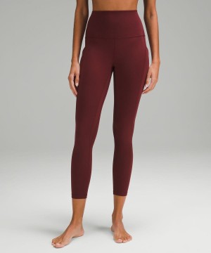 Leggins Lululemon Align™ High-Rise with Pockets 25" Mujer Rojas Burdeos Chile | 162EBLFYR