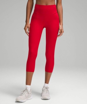 Leggins Lululemon Base Pace High-Rise Crop 23" Mujer Rojas Oscuro Chile | 486MDKBZJ
