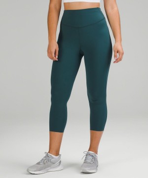 Leggins Lululemon Base Pace High-Rise Crop 23" Mujer Verde Chile | 347BJSHNG