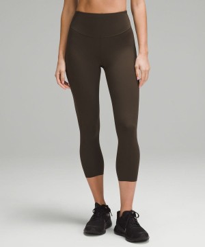 Leggins Lululemon Base Pace High-Rise Crop 23" Mujer Verde Oliva Oscuro Chile | 817JXYKPE