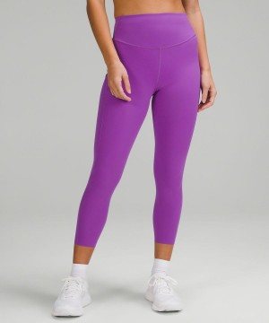 Leggins Lululemon Base Pace High-Rise Crop 23" Mujer Moradas Chile | 730NEARKJ